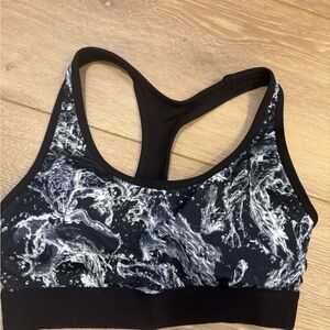 Champion Black & White Marble Print Sports Bra - Women Intimates